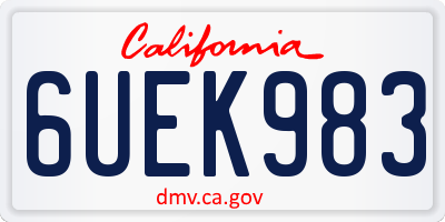 CA license plate 6UEK983