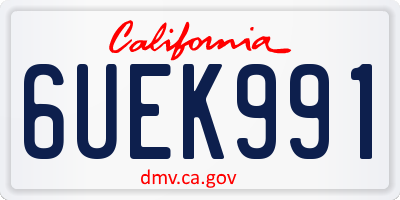 CA license plate 6UEK991