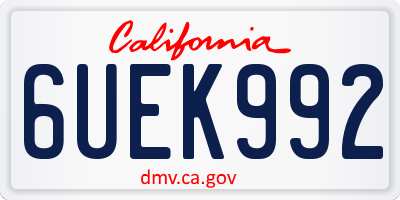 CA license plate 6UEK992