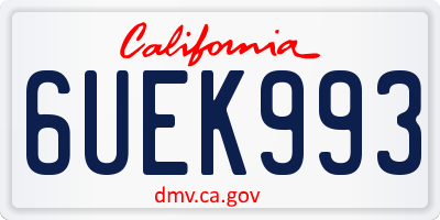 CA license plate 6UEK993