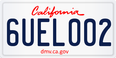 CA license plate 6UEL002