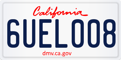 CA license plate 6UEL008