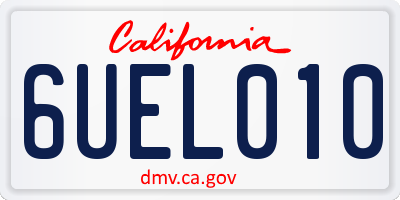 CA license plate 6UEL010