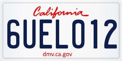 CA license plate 6UEL012