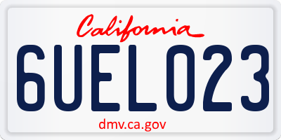 CA license plate 6UEL023