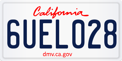 CA license plate 6UEL028