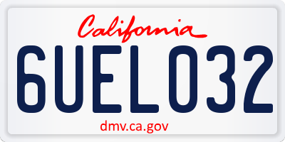 CA license plate 6UEL032
