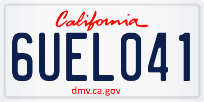 CA license plate 6UEL041