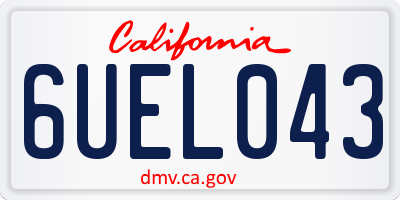 CA license plate 6UEL043