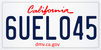 CA license plate 6UEL045