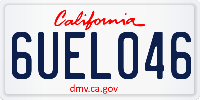 CA license plate 6UEL046