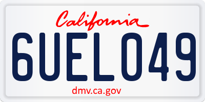 CA license plate 6UEL049