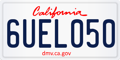 CA license plate 6UEL050