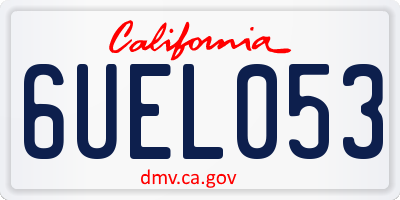 CA license plate 6UEL053
