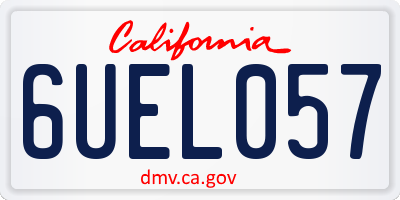 CA license plate 6UEL057
