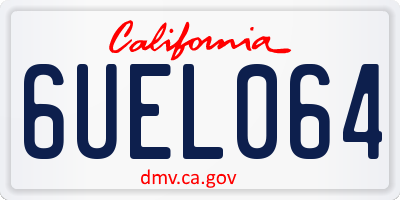 CA license plate 6UEL064