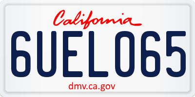 CA license plate 6UEL065