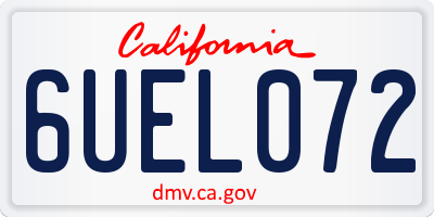 CA license plate 6UEL072