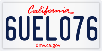 CA license plate 6UEL076