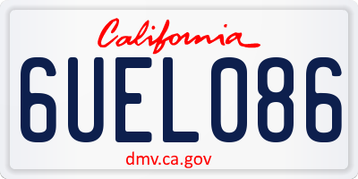 CA license plate 6UEL086