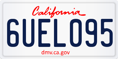 CA license plate 6UEL095
