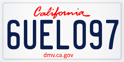 CA license plate 6UEL097