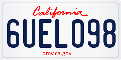 CA license plate 6UEL098