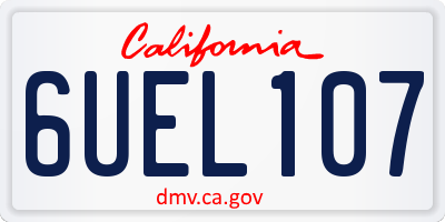 CA license plate 6UEL107
