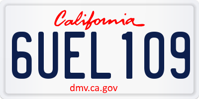CA license plate 6UEL109