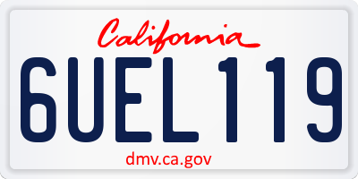 CA license plate 6UEL119
