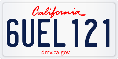 CA license plate 6UEL121