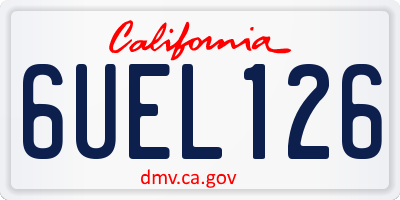CA license plate 6UEL126