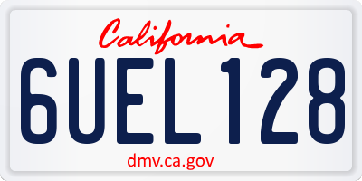 CA license plate 6UEL128