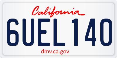 CA license plate 6UEL140