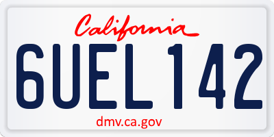 CA license plate 6UEL142
