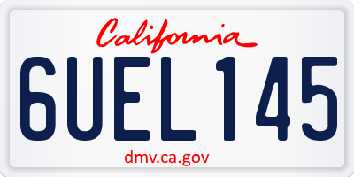 CA license plate 6UEL145