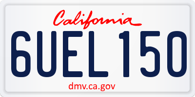 CA license plate 6UEL150