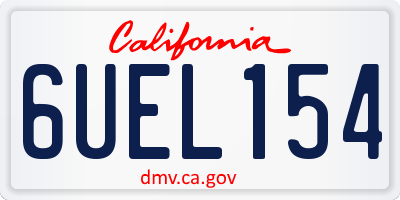 CA license plate 6UEL154