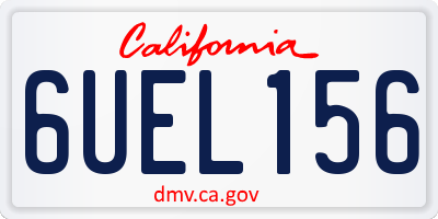 CA license plate 6UEL156