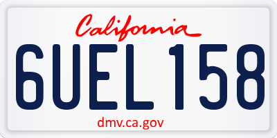 CA license plate 6UEL158