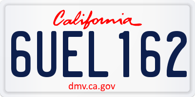 CA license plate 6UEL162