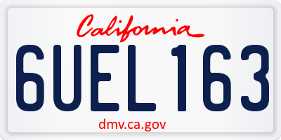 CA license plate 6UEL163
