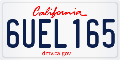 CA license plate 6UEL165