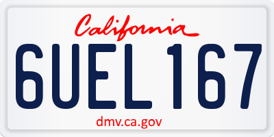 CA license plate 6UEL167