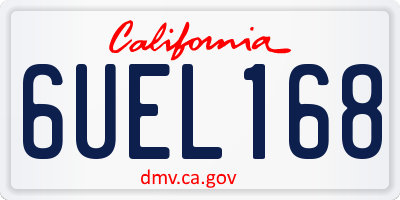 CA license plate 6UEL168