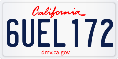 CA license plate 6UEL172