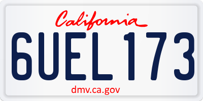 CA license plate 6UEL173