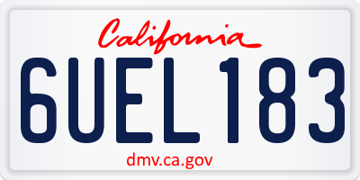 CA license plate 6UEL183