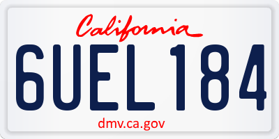 CA license plate 6UEL184