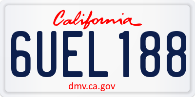 CA license plate 6UEL188